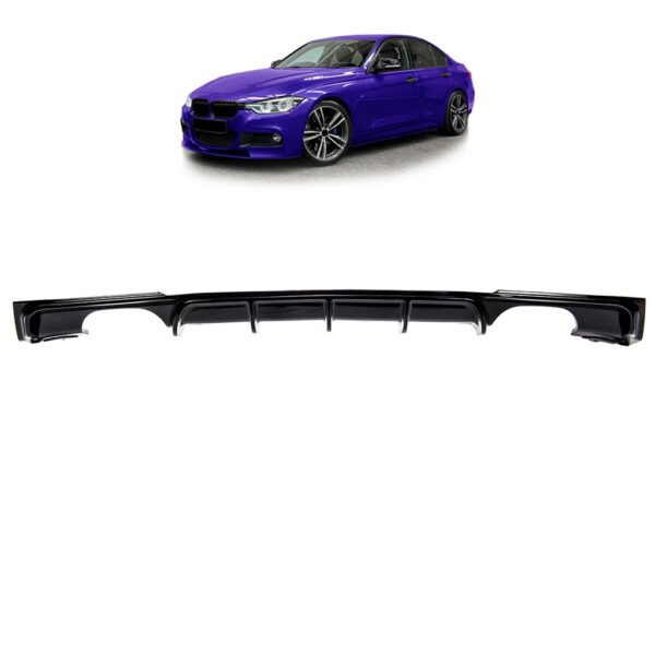 Sport Diffusor 00-00 Schwarz Glanz Passend für BMW F30 F31