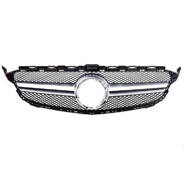 Sport Kühlergrill Schwarz-Silber passt für Mercedes Benz W205