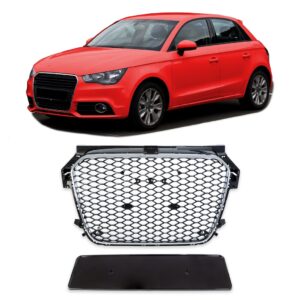 Sport Kühlergrill Chrome-Schwarz Wabendesign Passend für Audi A1 8x 10-15 Vor Facelift