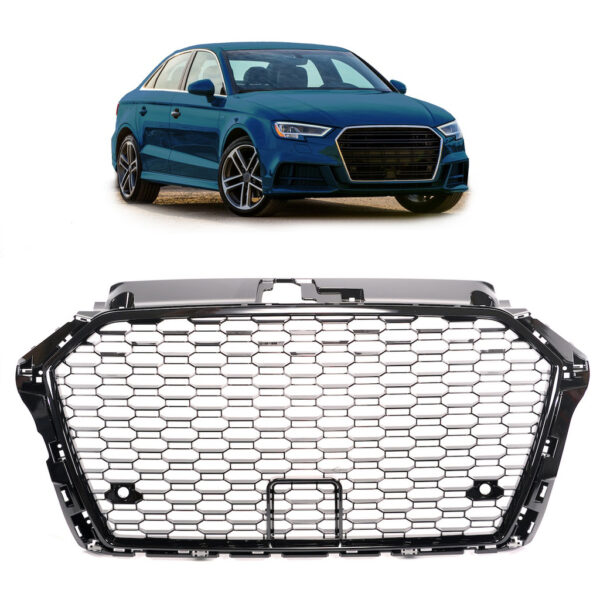 Sport Kühlergrill Wabendesign Schwarz passend für Audi A3 8V 2016-2020 Facelift