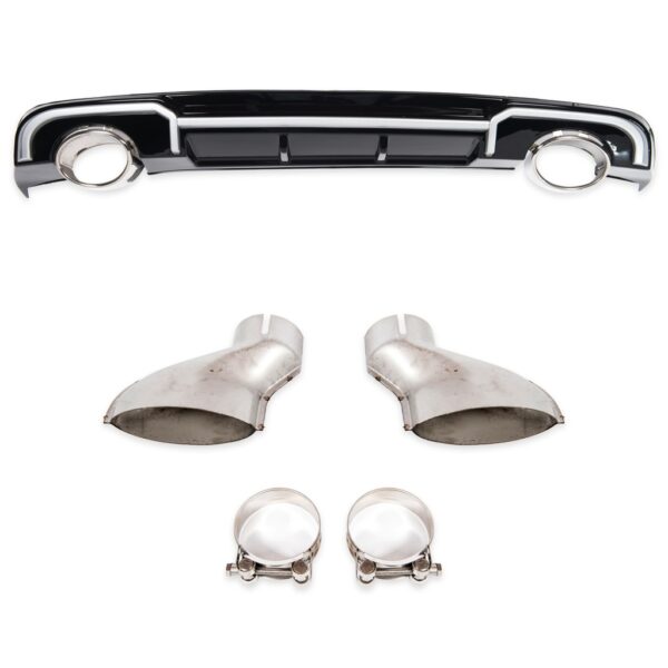 Sport Diffusor Silber Leiste Schwarz passend für AUDI A3 8V 16-19 Limousine  