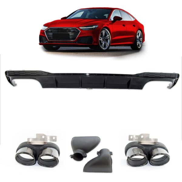 Sport Diffusor Schwarz Glanz Passend für AUDI A7 (4G) 18-24