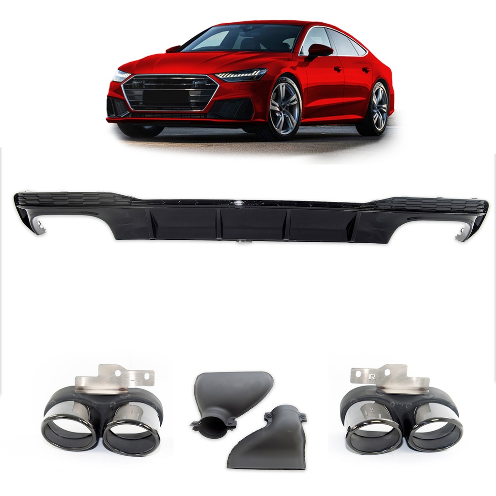Sport Diffusor Schwarz Glanz Passend für AUDI A7 (4G) 18-24